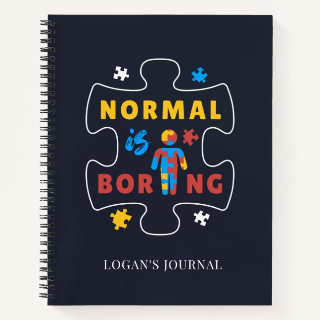 Normal is Boring Autism Awareness Puzzles Notebook (Front)