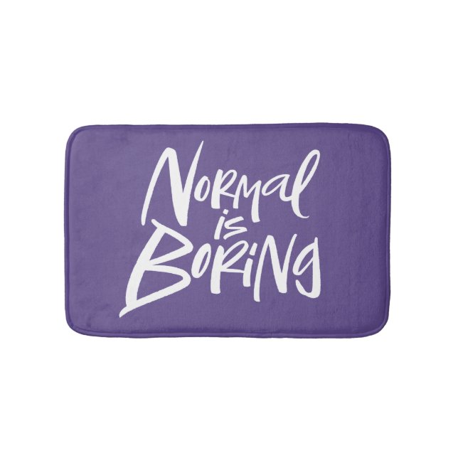 Normal Is Boring Lettering Ultra Violet Purple Bath Mat (Front)