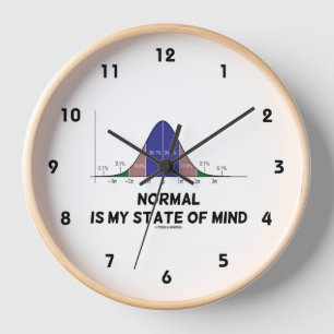 Normal Is My State Of Mind Bell Curve Geek Humour Clock