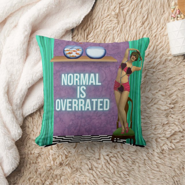 Normal is Overrated Funky & Fun Altered Art  Cushion (Blanket)