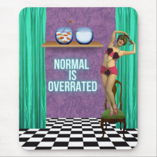 Normal is Overrated Funky & Fun Altered Art Mouse Pad