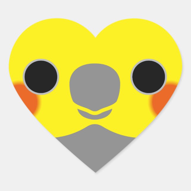 Normal Male Cockatiel Heart Sticker (Front)