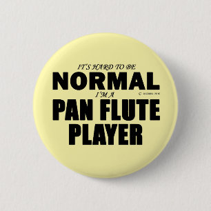 Normal Pan Flute Player 6 Cm Round Badge