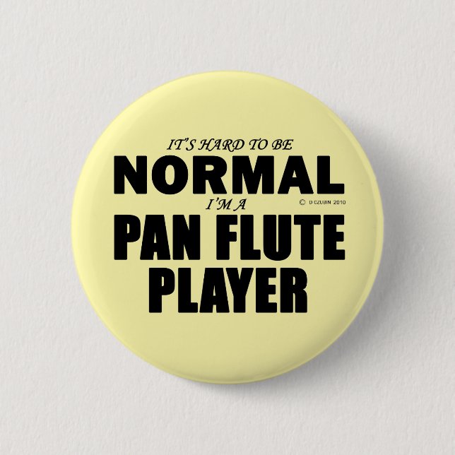 Normal Pan Flute Player 6 Cm Round Badge (Front)