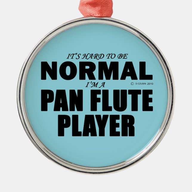 Normal Pan Flute Player Metal Tree Decoration (Front)