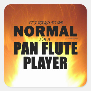 Normal Pan Flute Player Square Sticker