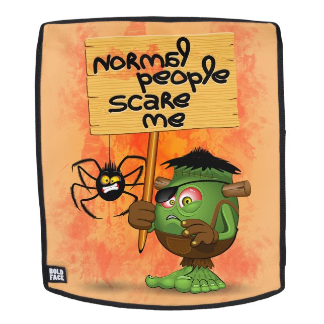'Normal People Scare Me' Frankenstein Character Backpack (Removable Face)