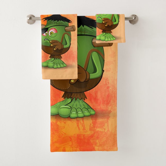 'Normal People Scare Me' Frankenstein Character Bath Towel Set (Insitu)