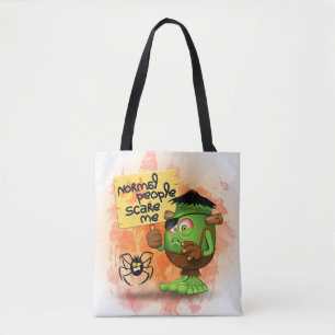 'Normal People Scare Me' Humorous Frankenstein Tote Bag