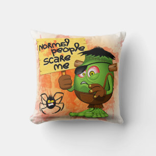 'Normal People Scare Me' Humourous Frankenstein Cushion