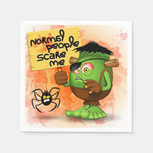 'Normal People Scare Me' Humourous Frankenstein Napkin
