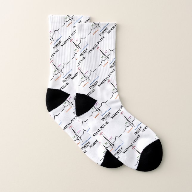 Normal Pulse Inside Heartbeat Electrocardiogram Socks (Pair)
