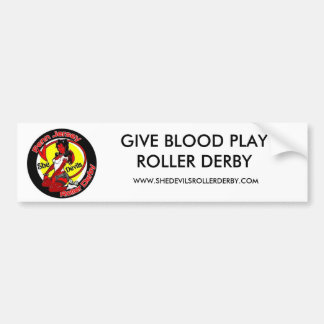 normal_shedevilslogo, GIVE BLOOD PLAY ROLLER DE... Bumper Sticker