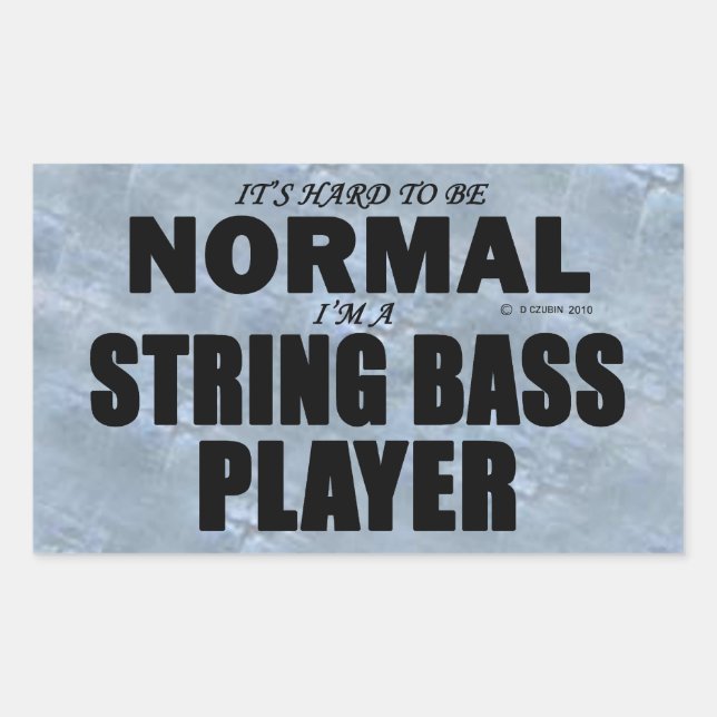 Normal String Bass Player Rectangular Sticker (Front)