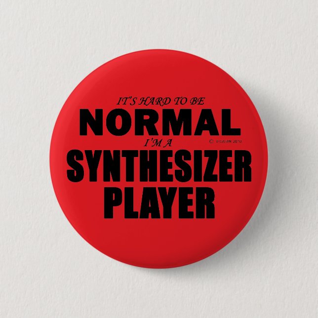 Normal Synthesizer Player 6 Cm Round Badge (Front)