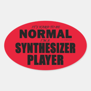 Normal Synthesizer Player Oval Sticker