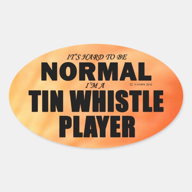 Normal Tin Whistle Player Oval Sticker (Front)