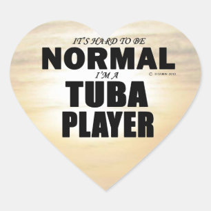 Normal Tuba Player Heart Sticker