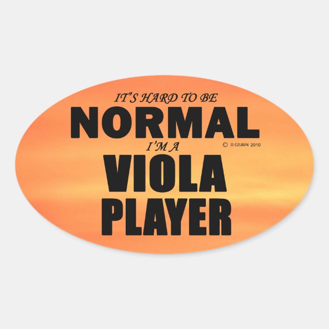 Normal Viola Player Oval Sticker (Front)