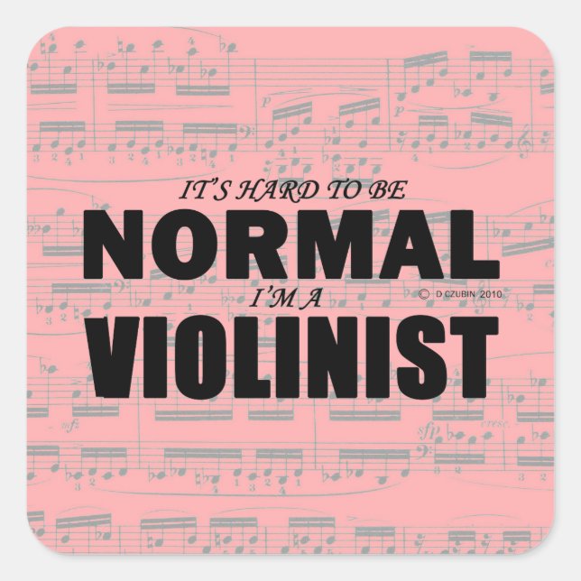 Normal Violinist Square Sticker (Front)