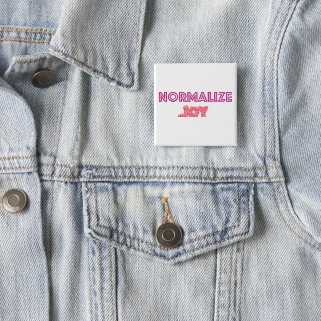 Normalise Joy pink glitter bubbles 15 Cm Square Badge (In Situ)