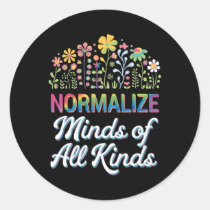 Normalise Minds Of All Kinds Autism Support  Classic Round Sticker