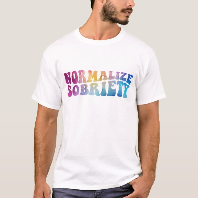 Normalise Sobriety Colour Funny Black T-Shirt (Front)