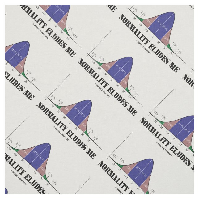Normality Eludes Me Bell Curve Humor Fabric (Swatch)