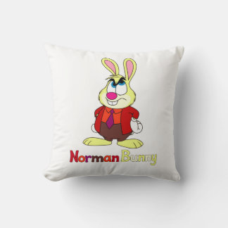 Norman Bunny Throw Pillow