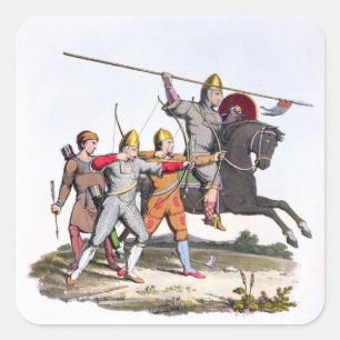 Norman Knight and Archers, 1066, from 'Ancient Arm Square Sticker