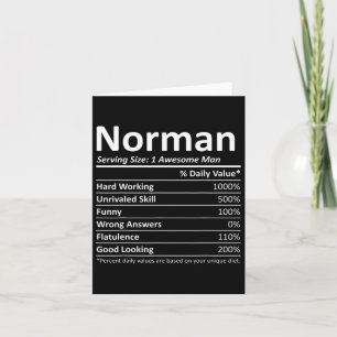 Norman Nutrition Funny Birthday Personalised Name Card