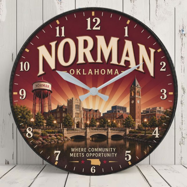 Norman Oklahoma Historic College Town Large Clock (Creator Uploaded)