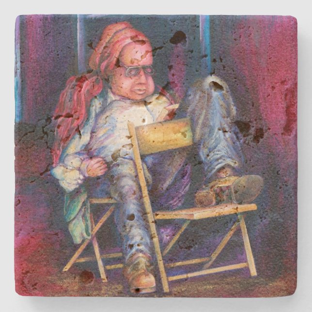 Norman Perfers to Draw in His Sleep Stone Coaster (Front)