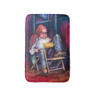 Norman prefers to draw in his Sleep Bath Mat