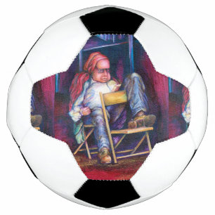 Norman prefers to draw in his Sleep Soccer Ball