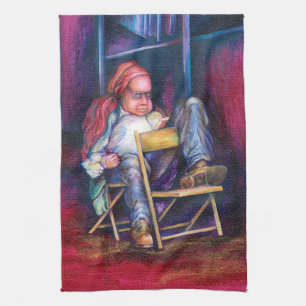 Norman Prefers to Draw in his Sleep Tea Towel