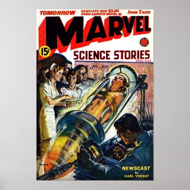 Norman Saunders cover of Marvel Science Stories fo Poster (Front)