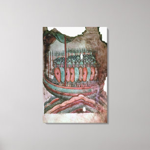 Norman soldiers crossing the English channel Canvas Print