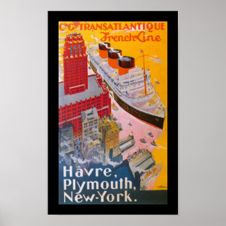 Normandie at New York Harbour Poster