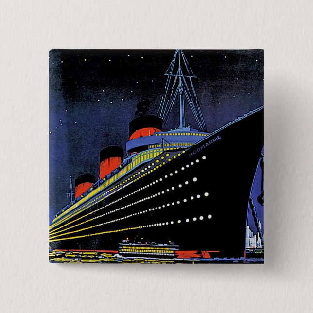 Normandie at Night 15 Cm Square Badge (Front)