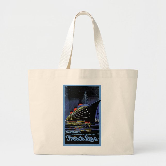 Normandie at Night Large Tote Bag (Front)