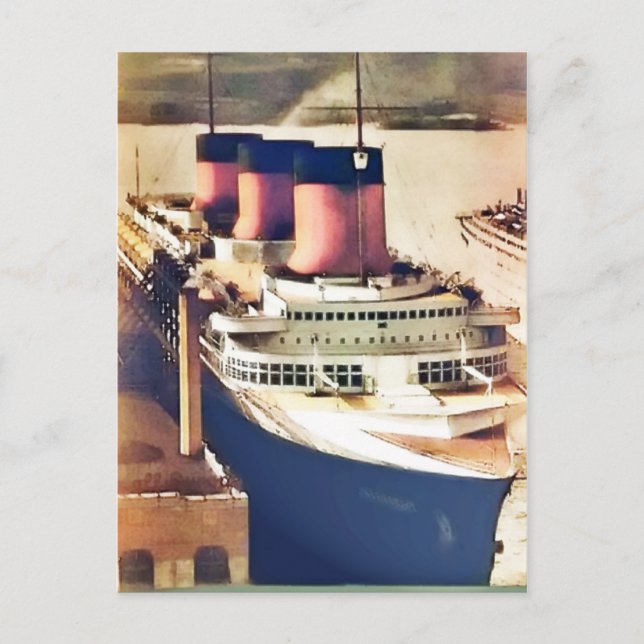 Normandie at NYC Postcard (Front)