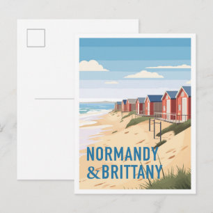 Normandy and Brittany France Art Vintage Travel Postcard