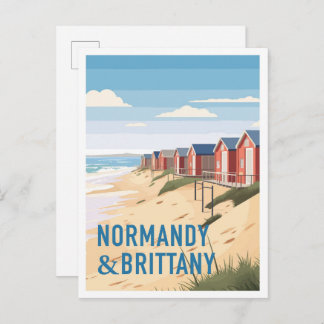 Normandy and Brittany France Art Vintage Travel Postcard