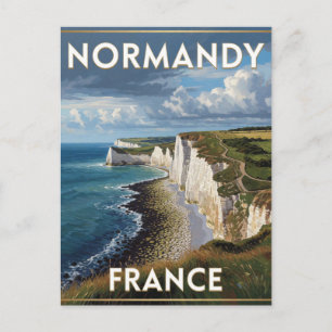 Normandy Coast France Dramatic Atlantic Landscape Postcard