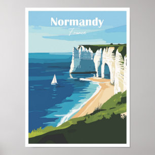 Normandy France Artwork Travel Place illustration Poster