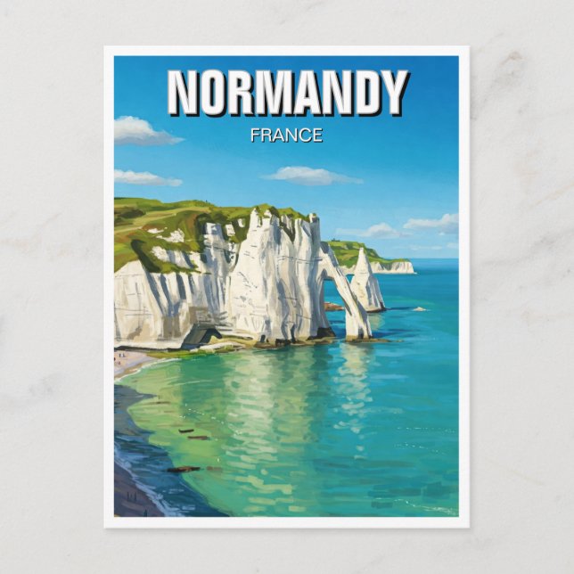 Normandy France Étretat Cliffs Postcard (Front)