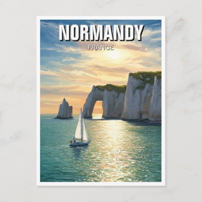 Normandy France Étretat Cliffs Postcard (Front)