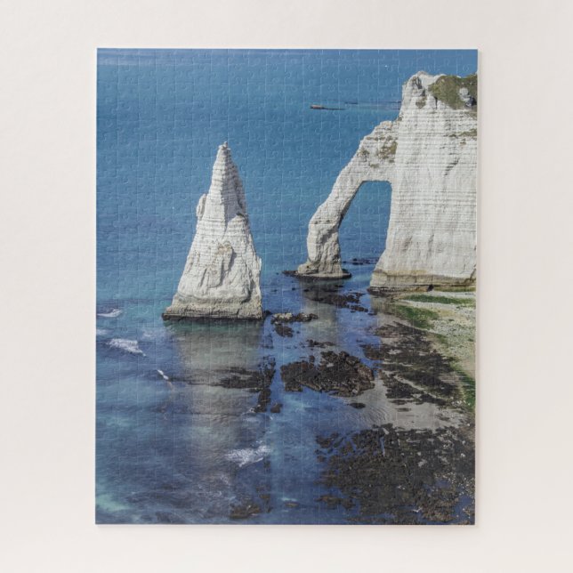 Normandy France Jigsaw Puzzle - Cliffs of Etretat (Vertical)