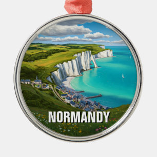 Normandy France Travel Metal Tree Decoration